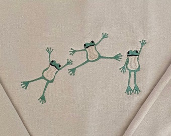 Frog Lover's Embroidered Sweatshirt