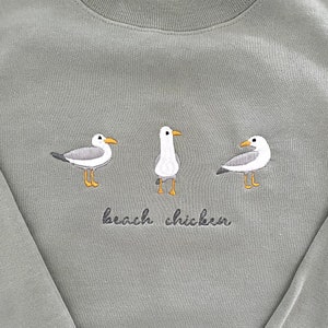 Beach Chicken (Seagull) Embroidered Sweatshirt