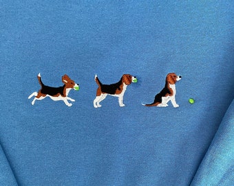 Beagle with Ball Embroidered Sweatshirt