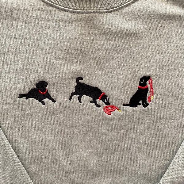 Lab with Leash Embroidered Sweatshirt