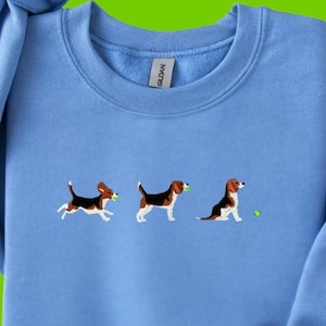 Sudadera bordada con beagle y pelota