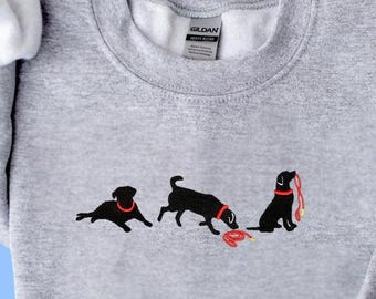 Lab with Leash Embroidered Sweatshirt