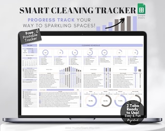 Cleaning Tracker Spreadsheet, Cleaning Schedule Google Sheets, Cleaning Checklist Digital Planner Dashboard, To Do List Productivity Planner