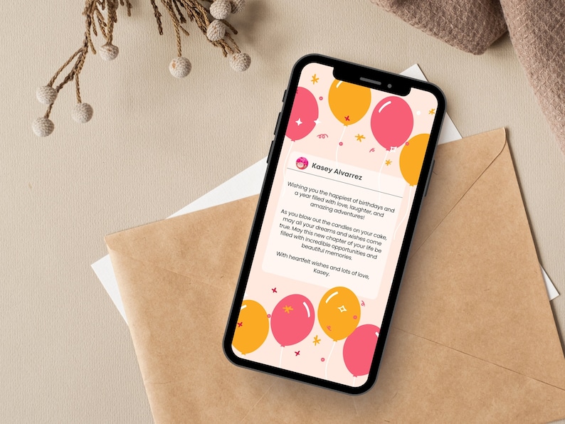 Editable Ecard Birthday Card Template, Ecard Animated Birthday Card Template for Mobile Phones, Video Card Ecard with Music, Editable Template Canva - Digital Download, Digital Gift Template, Digital Gift Card Template, Birthday Ecard with Music
