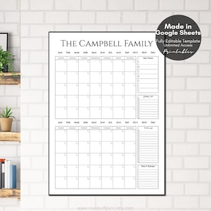 Editable Family Command Center Printable Google Sheets Template V2, Custom Family Organizer Undated Calendars, To Do List, Digital Download