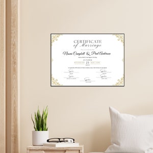 Editable Marriage Certificate Template, Printable Certificate of Marriage Keepsake, Custom Wedding Gift for Couples, Editable Canva Templates Digital Download Wedding Keepsake Custom Marriage Certificate Custom Certificate of Marriage Custom Keepsake