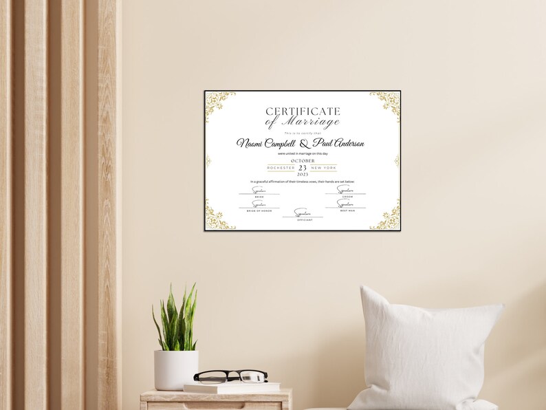 Editable Marriage Certificate Template, Printable Certificate of Marriage Keepsake, Custom Wedding Gift for Couples, Editable Canva Templates Digital Download Wedding Keepsake Custom Marriage Certificate Custom Certificate of Marriage Custom Keepsake
