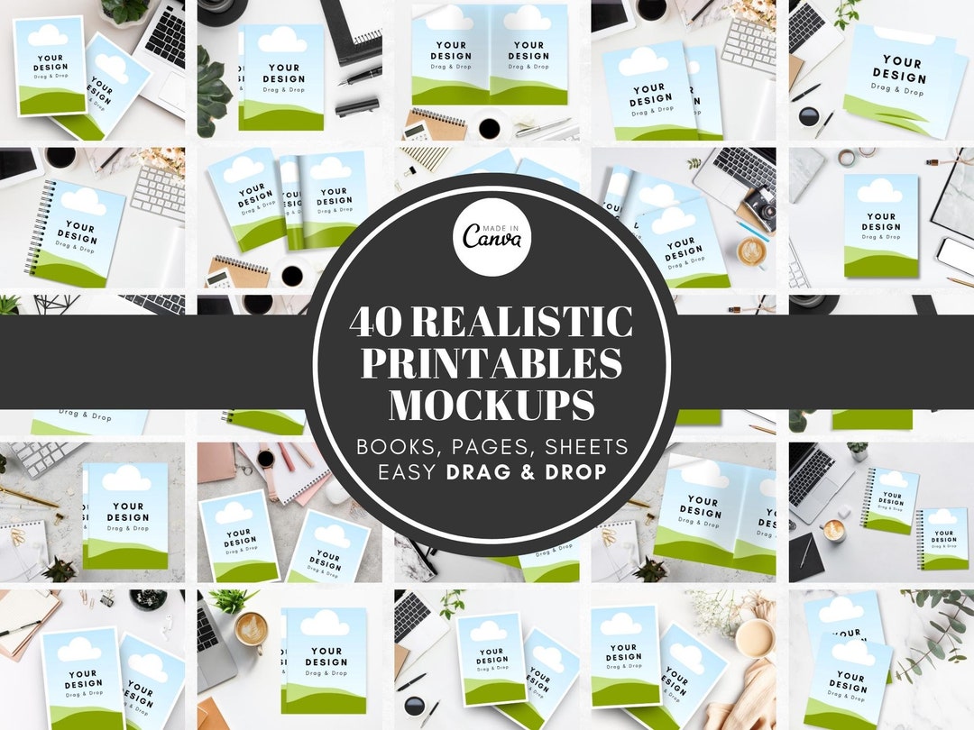 40 Book Mockup, Magazine Mockup, Paper Mockup, Printables Mockup KDP ...