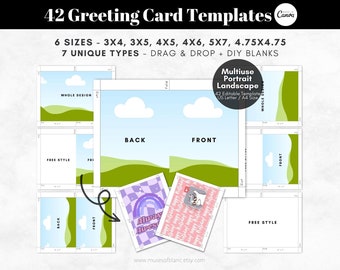Drag and Drop Greeting Card Templates, Editable Canva Templates, Blank Templates, 3x4, 3x5, 4x5, 4x6, 5x7, 4.75x4.75 Foldable Cards Download
