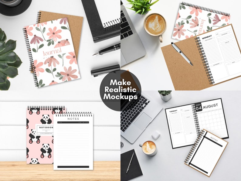50 Spiral Notebook Mockup Templates, Spiral Journal Mockup, Spiral Planner Mockup, Canva Mockup Templates, Drag and Drop Mockup Templates - Digital Download, Digital Product, KDP Mockup, Digital Mockup, Lead Magnet Template Mockup Book Mockup Etsy
