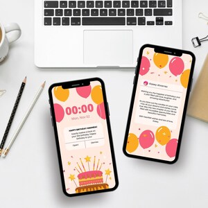 Editable Ecard Birthday Card Template, Ecard Animated Birthday Card Template for Mobile Phones, Video Card Ecard with Music, Editable Template Canva - Digital Download, Digital Gift Template, Digital Gift Card Template, Birthday Ecard with Music