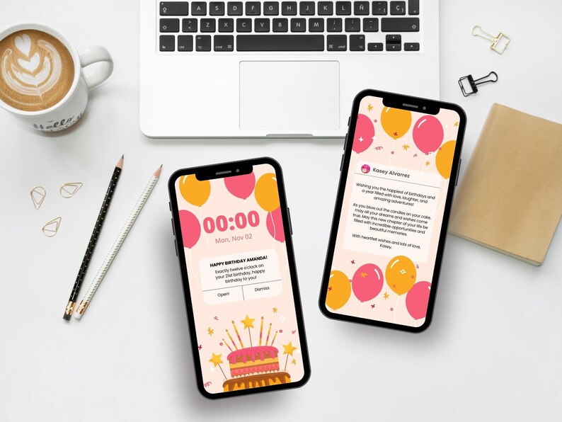 Editable Ecard Birthday Card Template, Ecard Animated Birthday Card Template for Mobile Phones, Video Card Ecard with Music, Editable Template Canva - Digital Download, Digital Gift Template, Digital Gift Card Template, Birthday Ecard with Music