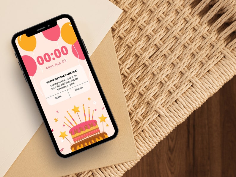 Editable Ecard Birthday Card Template, Ecard Animated Birthday Card Template for Mobile Phones, Video Card Ecard with Music, Editable Template Canva - Digital Download, Digital Gift Template, Digital Gift Card Template, Birthday Ecard with Music