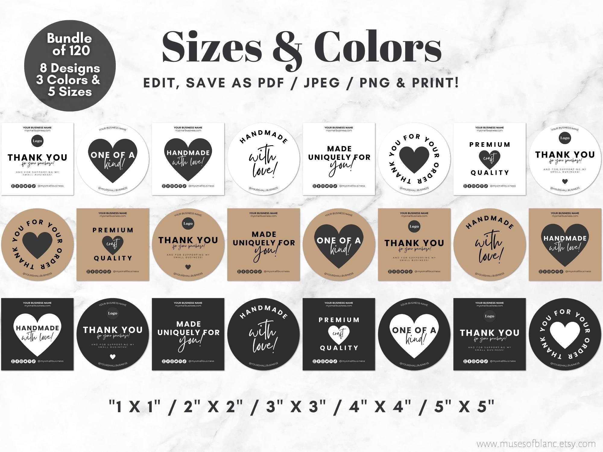 Editable Labels Template, Round Label Stickers Template, Square Label ...