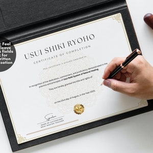 Editable Reiki Certificate of Completion, Usui Shiki Ryoho Reiki Attunement Certification, Printable Certificate of Reiki Healing, Custom Certificate Template, Editable Canva Templates - Digital Download Reiki Master Reiki First Degree Reiki Second