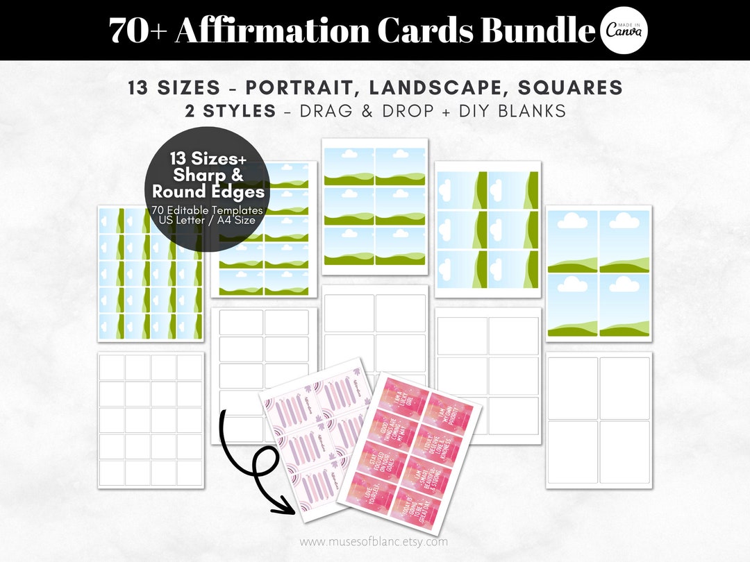 Drag and Drop Affirmation Cards Templates, Custom Blank Cards Templates ...