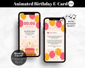 Editable Ecard Birthday Card Template, Ecard Animated Birthday Card Template, Ecard with Music, Editable Template Canva - Digital Download
