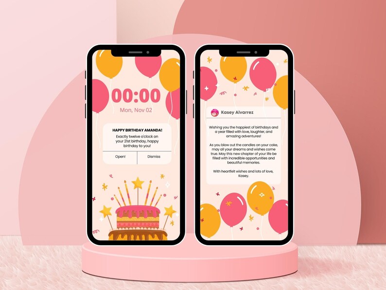 Editable Ecard Birthday Card Template, Ecard Animated Birthday Card Template for Mobile Phones, Video Card Ecard with Music, Editable Template Canva - Digital Download, Digital Gift Template, Digital Gift Card Template, Birthday Ecard with Music