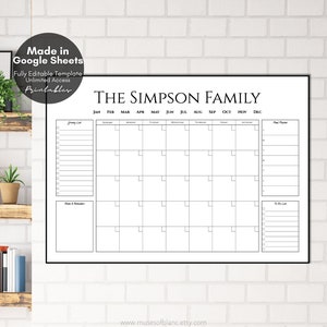 Editable Family Command Center Printable Google Sheets Template V5, Custom Family Organizer Undated Calendar, Meal Planner, Digital Download
