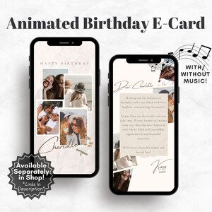 Editable Ecard Birthday Card Template, Ecard Animated Birthday Card Template for Mobile Phones, Video Card Ecard with Music, Editable Template Canva - Digital Download, Digital Gift Template, Digital Gift Card Template, Birthday Ecard with Music