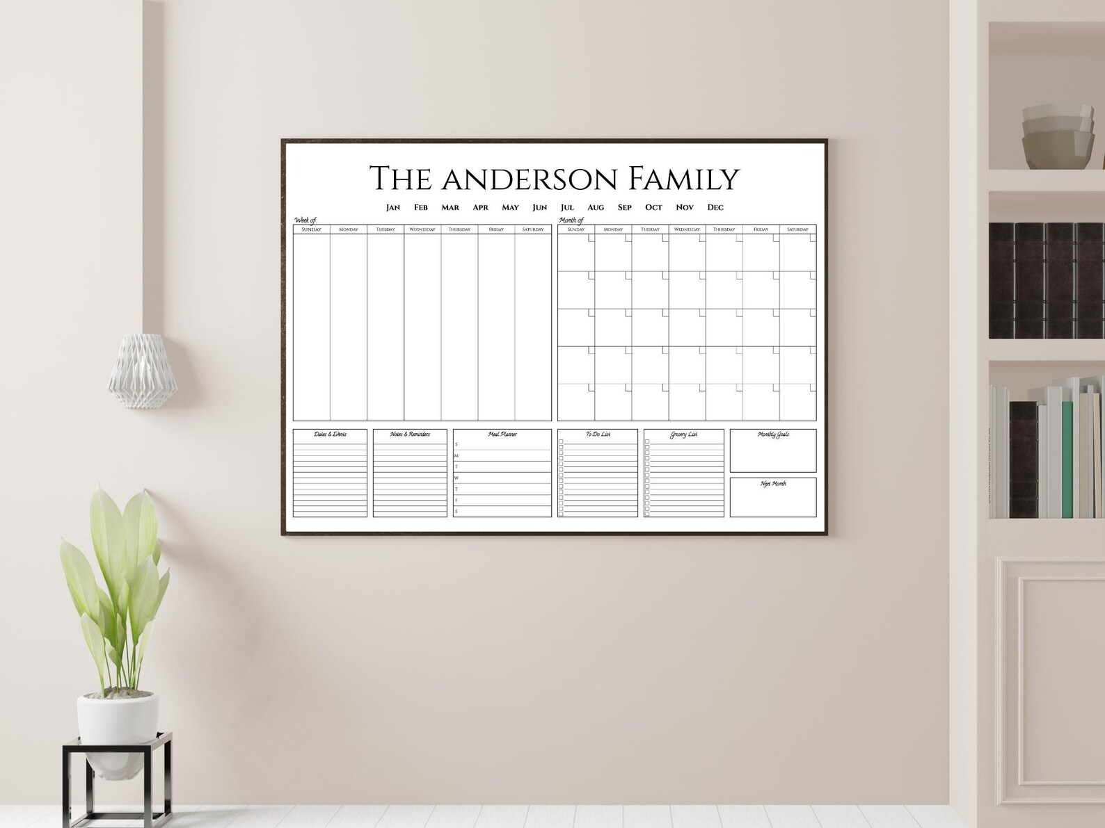 Editable Family Command Center Printable Google Sheets - Etsy