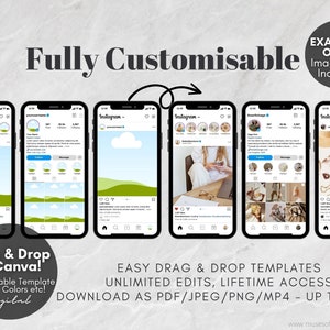20 Editable instagram Mockup Templates, Social Media Mockup Templates, Editable Canva Templates, Drag and Drop Mockup Templates, Etsy Listing Mockup, Instagram Profile Mockup, Instagram Reels Mockup, Instagram Reels Template, Instagram Story Digital