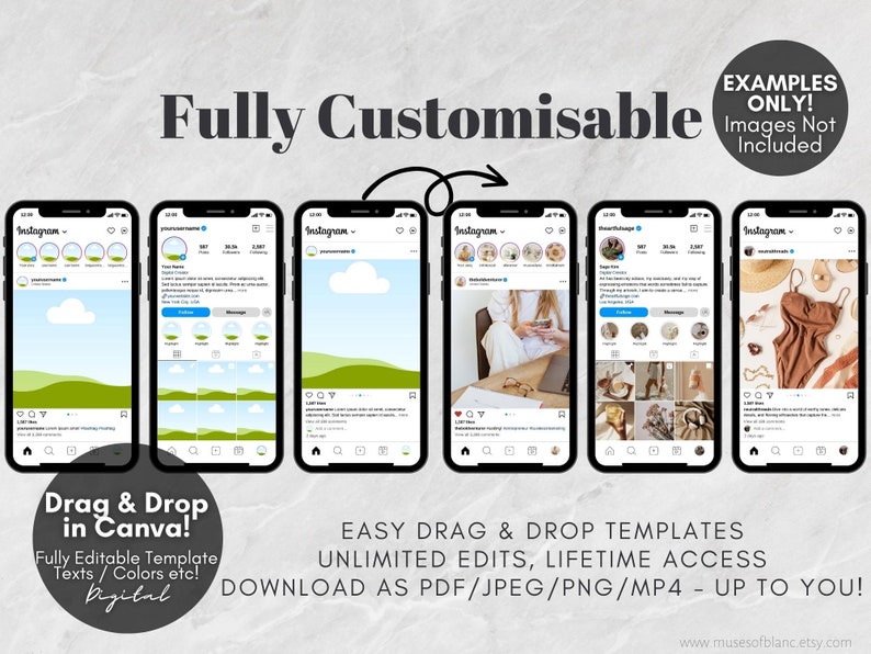 20 Editable instagram Mockup Templates, Social Media Mockup Templates, Editable Canva Templates, Drag and Drop Mockup Templates, Etsy Listing Mockup, Instagram Profile Mockup, Instagram Reels Mockup, Instagram Reels Template, Instagram Story Digital