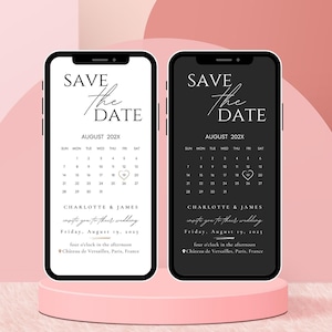 Electronic Save The Date Evite, Digital Save the Date Wedding Card, E-Invite Save The Date Template, Canva Templates - Digital Download, Modern Save The Date Evite Template, Minimalist Digital Invite Electronic Save The Date Invitation Card Calendar