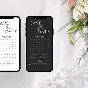 Electronic Save The Date Evite, Digital Save the Date Wedding Card, E-Invite Save The Date Template, Canva Templates - Digital Download, Modern Save The Date Evite Template, Minimalist Digital Invite Electronic Save The Date Invitation Card Calendar