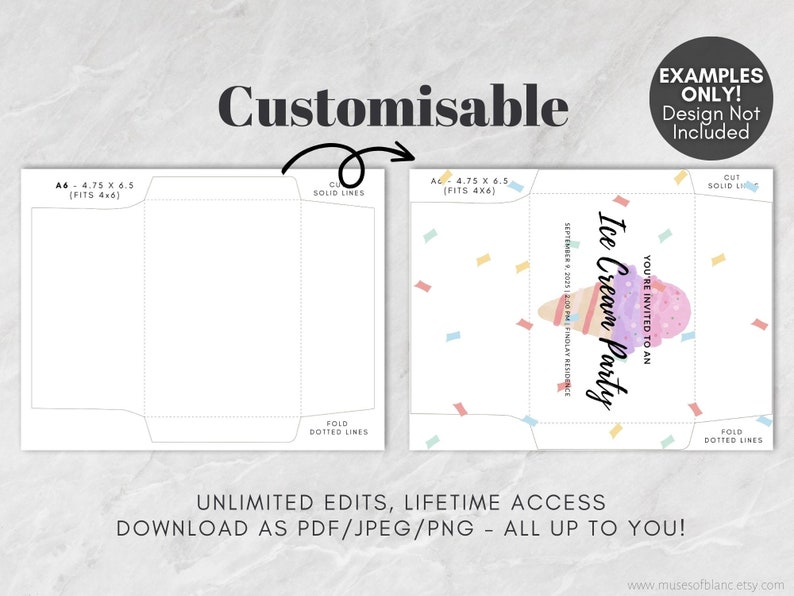 DIY Printable Envelope Template Editable Canva Templates A1 Etsy