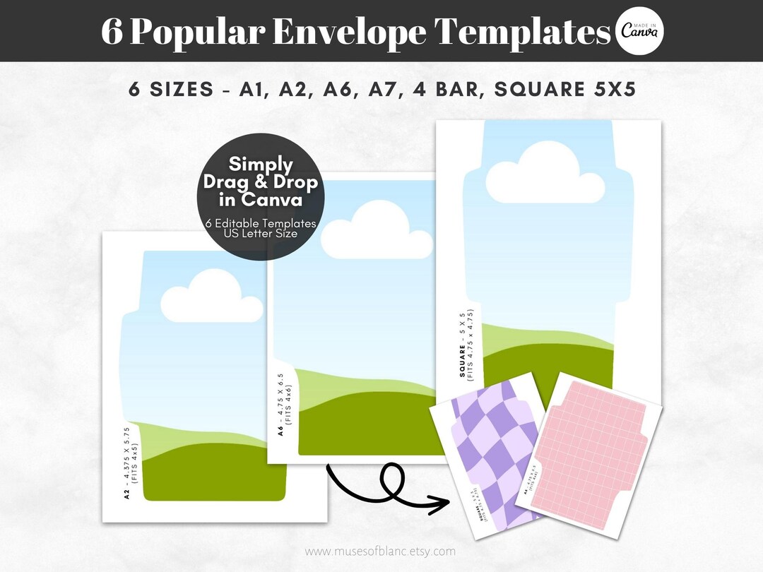 Drag And Drop Printable Envelope Template, Editable Canva, 41 OFF