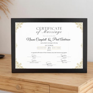 Editable Marriage Certificate Template, Printable Certificate of Marriage Keepsake, Custom Wedding Gift for Couples, Editable Canva Templates Digital Download Wedding Keepsake Custom Marriage Certificate Custom Certificate of Marriage Custom Keepsake