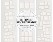 30 Wooden Frames Mockup Bundle V2, Gallery Wall Frame Art Print Mockup,  Blank Mockup Template, Wall Art Poster Mockup, JPG Digital Download