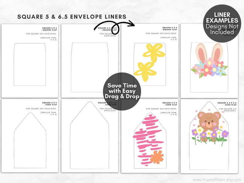 DIY Printable Envelope Liner Templates, Editable Canva Templates, Print and Cut A1 A2 A6 A7 Square Envelope Templates, Customised Envelope Liner - Digital Download, Editable Envelope Liner Square Flap, Customised Envelope Liner Euro Flap, A7 Liner