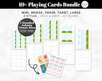 Drag and Drop Playing Cards Templates, Custom Blank Cards Template, Printable Cards Template, Playing Cards for Etsy Sellers, Canva Template