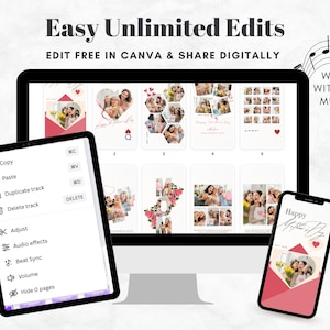 Editable Digital Mothers Day Cards Template, Animated Happy Mothers Day E-Card Template, Photo Collage Mothers Day Cards, Custom Mothers Day Greeting Cards Templates, Personalized Gift for Mom, Mobile Mothers Day Card Animation Video with Music GIF