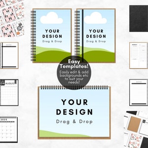 50 Spiral Notebook Mockup Templates, Spiral Journal Mockup, Spiral Planner Mockup, Canva Mockup Templates, Drag and Drop Mockup Templates - Digital Download, Digital Product, KDP Mockup, Digital Mockup, Lead Magnet Template Mockup Book Mockup Etsy