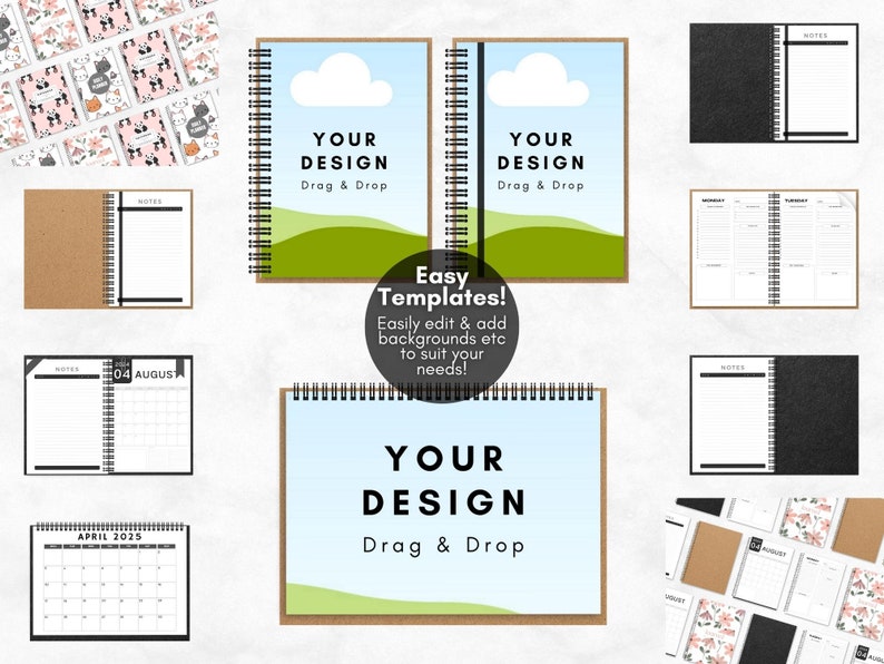 50 Spiral Notebook Mockup Templates, Spiral Journal Mockup, Spiral Planner Mockup, Canva Mockup Templates, Drag and Drop Mockup Templates - Digital Download, Digital Product, KDP Mockup, Digital Mockup, Lead Magnet Template Mockup Book Mockup Etsy
