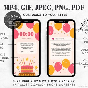 Editable Ecard Birthday Card Template, Ecard Animated Birthday Card Template for Mobile Phones, Video Card Ecard with Music, Editable Template Canva - Digital Download, Digital Gift Template, Digital Gift Card Template, Birthday Ecard with Music