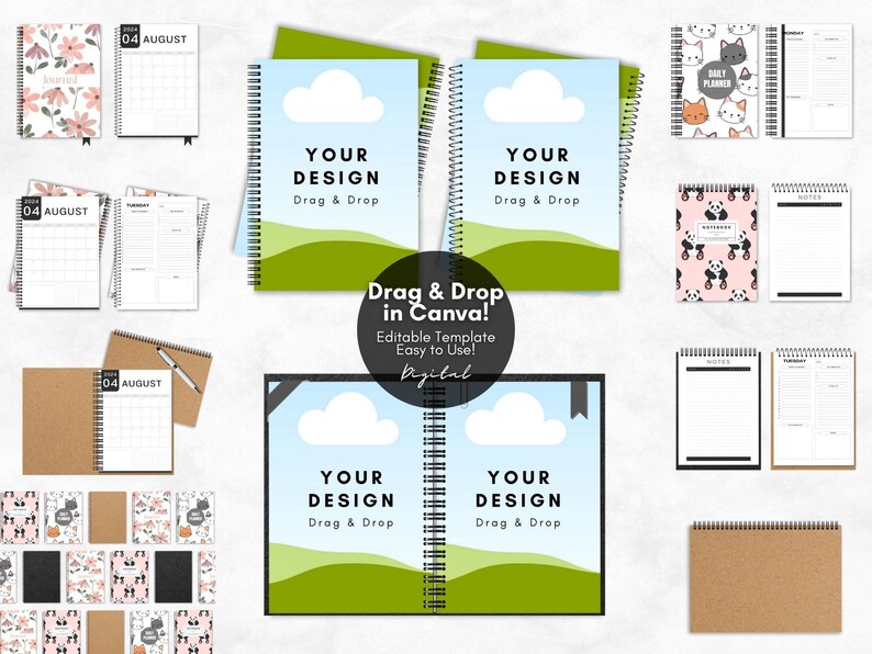 50 Spiral Notebook Mockup Templates, Spiral Journal Mockup, Spiral Planner Mockup, Canva Mockup Templates, Drag and Drop Mockup Templates - Digital Download, Digital Product, KDP Mockup, Digital Mockup, Lead Magnet Template Mockup Book Mockup Etsy