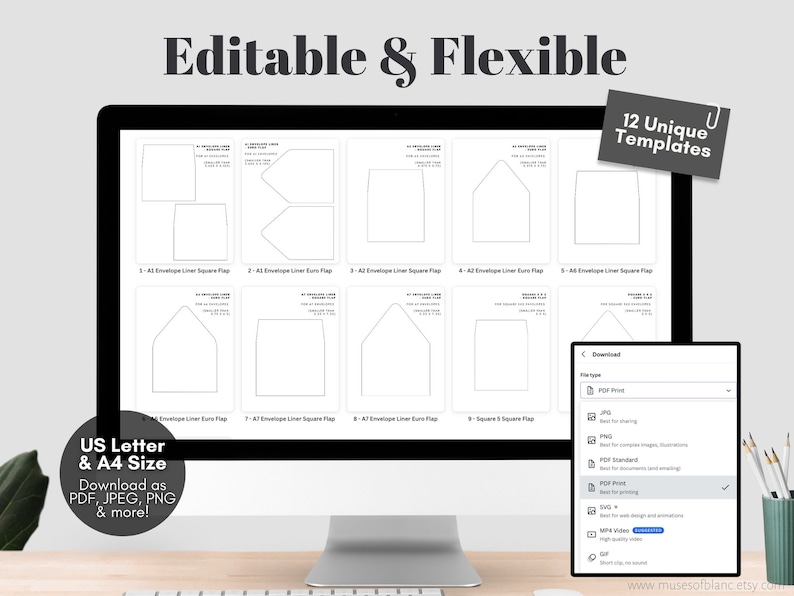 DIY Printable Envelope Liner Templates, Editable Canva Templates, Print and Cut A1 A2 A6 A7 Square Envelope Templates, Customised Envelope Liner - Digital Download, Editable Envelope Liner Square Flap, Customised Envelope Liner Euro Flap, A7 Liner