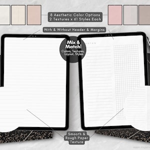 Digital Note Paper, Printable Note Pages Planner Insert, Note Taking Template, Lined Paper, Grid Paper, Dotted Paper, Blank Note Pad, Paper Texture, A4 PDF Digital Download,  Printable Writing Paper, Notes Printable, Lined Notes Pages Inserts, A4 PDF