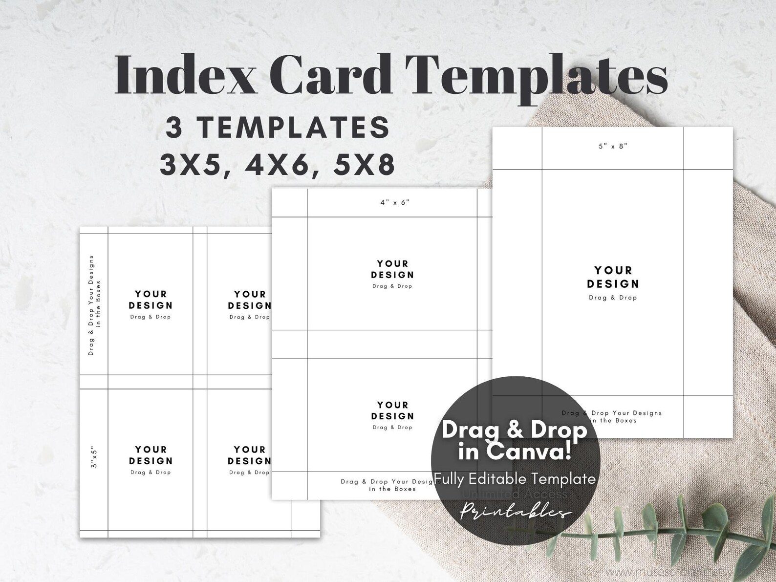 Drag and Drop Index Cards Template Printable Index Cards - Etsy