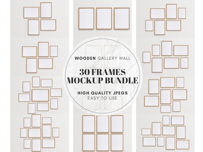 30 Wooden Frames Mockup Bundle, Gallery Wall Frame Art Print Mockup,  Blank Mockup Template, Wall Art Poster Mockup - JPG Digital Download, Gallery Wall Art, Gallery Wall Frames Mockup, Gallery Mockup, Wooden Mockup, Picture Frame Mockup, 8x11 Mockup