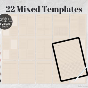 Digital Note Paper, A4 Planner Inserts, Lined, Grid, Dot (digital ...