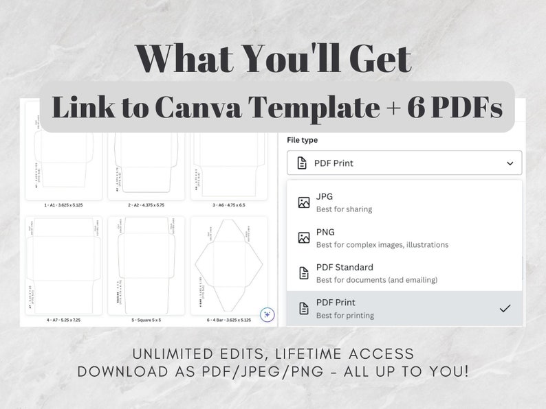 DIY Printable Envelope Template Editable Canva Templates A1 Etsy