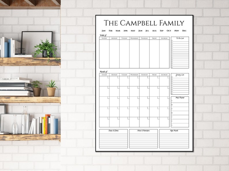 Editable Family Command Center Printable Google Sheets - Etsy