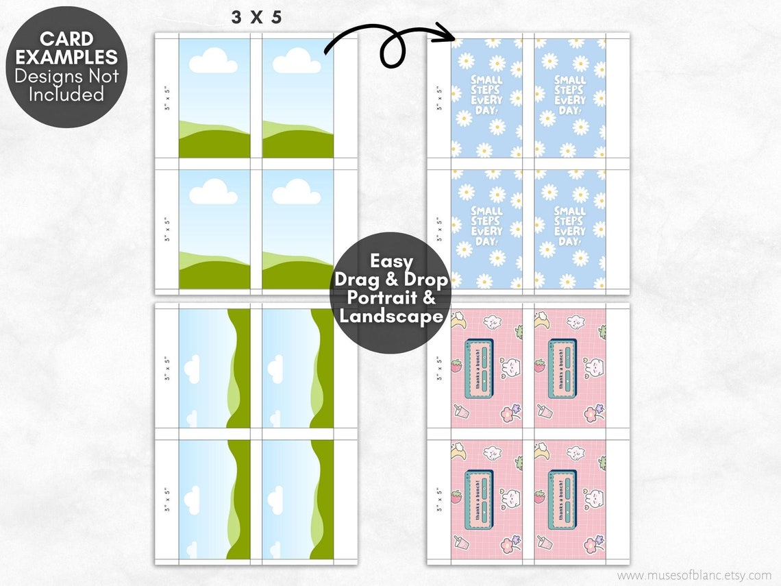 Drag and Drop Index Cards Template, Printable Index Cards, Canva