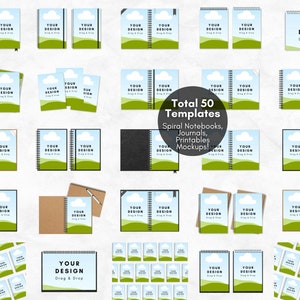 50 Spiral Notebook Mockup Templates, Spiral Journal Mockup, Spiral Planner Mockup, Canva Mockup Templates, Drag and Drop Mockup Templates - Digital Download, Digital Product, KDP Mockup, Digital Mockup, Lead Magnet Template Mockup Book Mockup Etsy