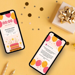 Editable Ecard Birthday Card Template, Ecard Animated Birthday Card Template for Mobile Phones, Video Card Ecard with Music, Editable Template Canva - Digital Download, Digital Gift Template, Digital Gift Card Template, Birthday Ecard with Music